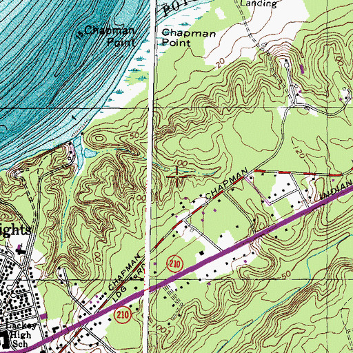 Topographic Map of District 7, Pomonkey, MD
