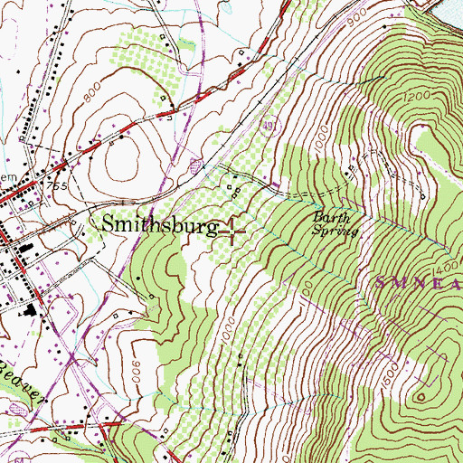 Topographic Map of District 7, Smithsburg, MD
