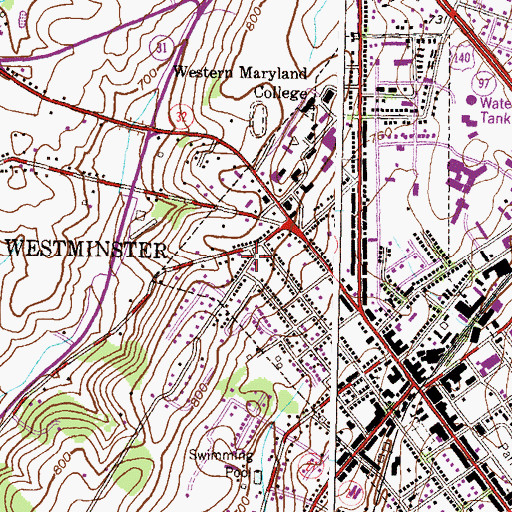 Topographic Map of District 7, Westminster, MD