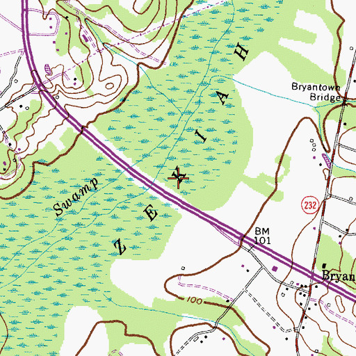 Topographic Map of District 8, Bryantown, MD