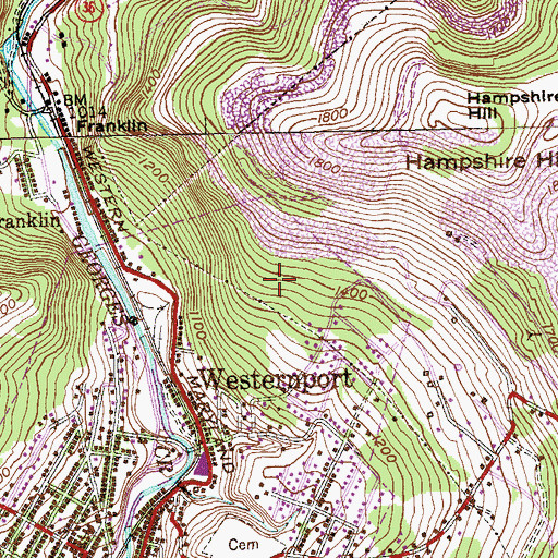Topographic Map of District 8, Westernport (historical), MD