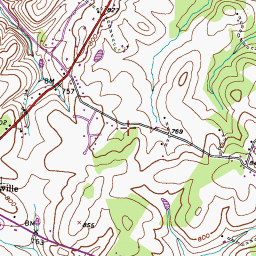 Topographic Map of District 9, Franklin, MD