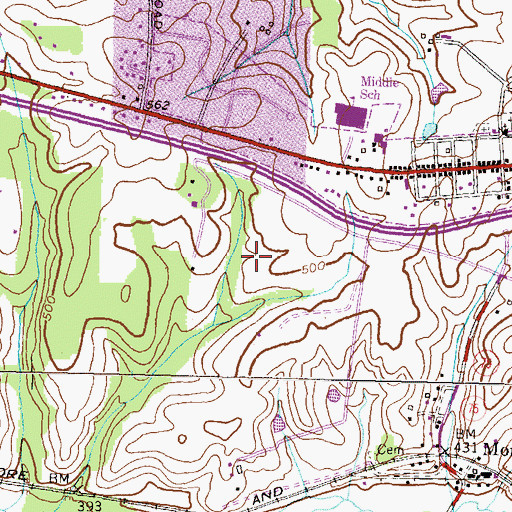 Topographic Map of District 9, New Market, MD