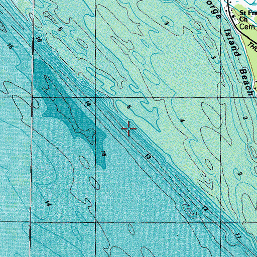 Topographic Map of District 9, Saint George Island, MD