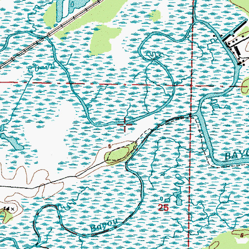 Topographic Map of Supervisor District 1, MS