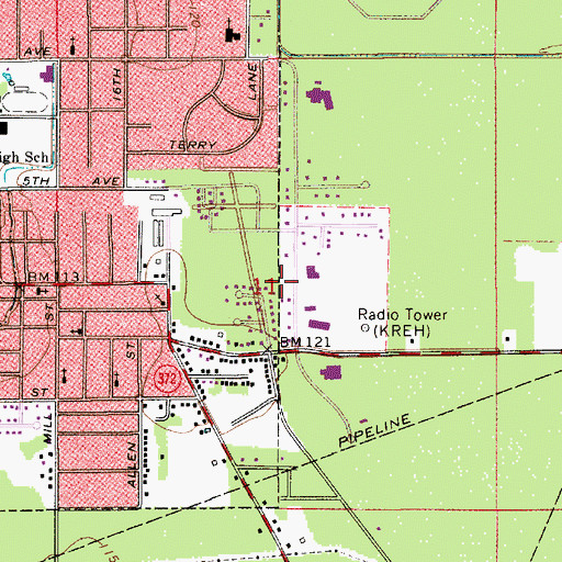 Topographic Map of Parish Governing Authority District 1, LA