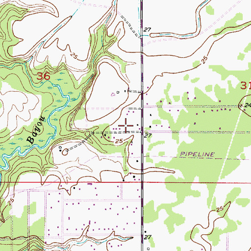 Topographic Map of Parish Governing Authority District 1, LA