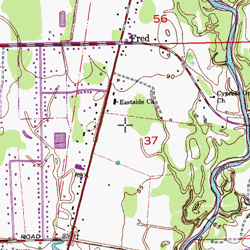 Topographic Map of Parish Governing Authority District 1, LA