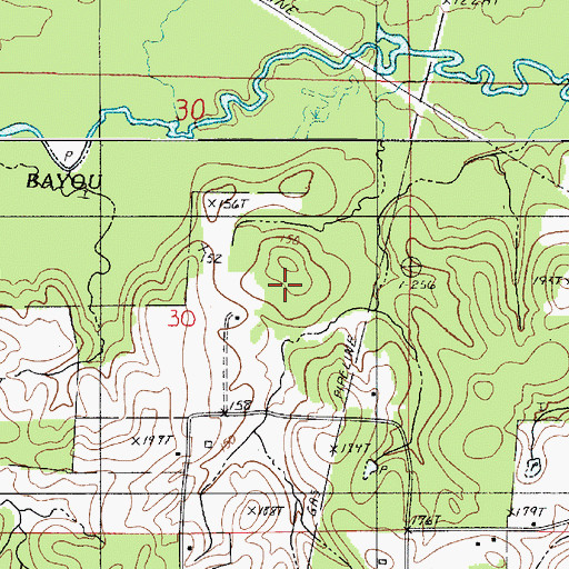 Topographic Map of Parish Governing Authority District 1, LA