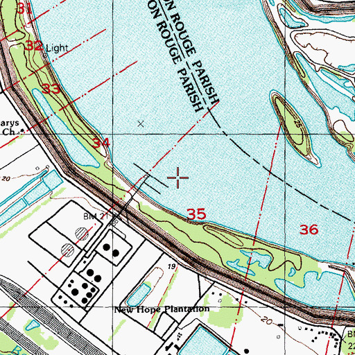Topographic Map of Parish Governing Authority District 1, LA