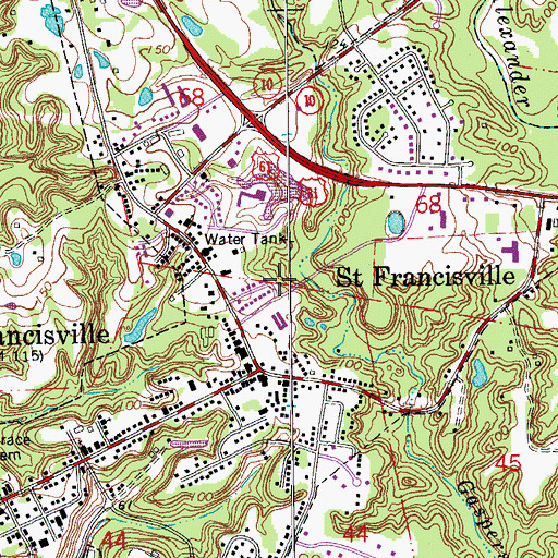 Topographic Map of Parish Governing Authority District 1 (historical), LA