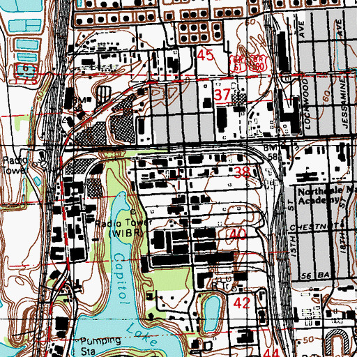 Topographic Map of Parish Governing Authority District 10, LA