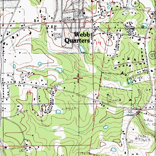 Topographic Map of Parish Governing Authority District 10, LA