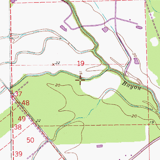 Topographic Map of Parish Governing Authority District 10, LA