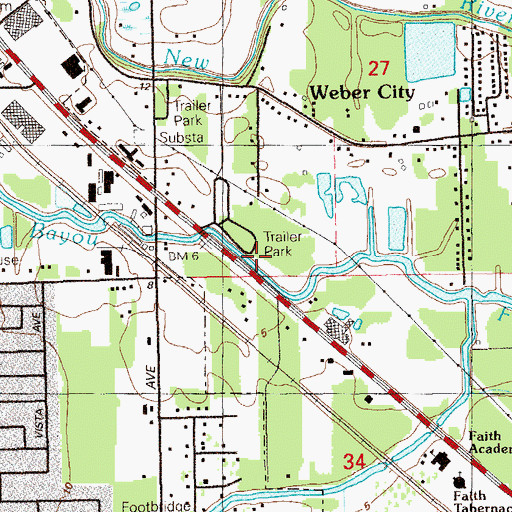 Topographic Map of Parish Governing Authority District 10, LA