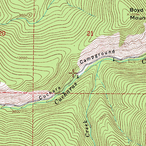 Topographic Map of Cuchara Campground, CO