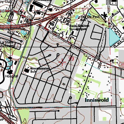 Topographic Map of Parish Governing Authority District 11, LA