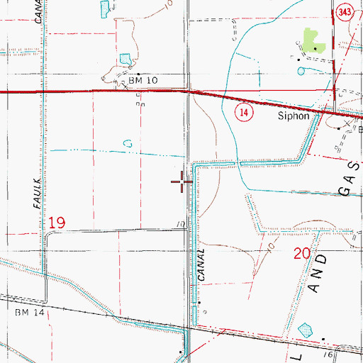 Topographic Map of Parish Governing Authority District 11, LA