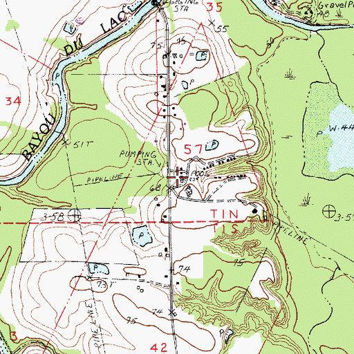 Topographic Map of Parish Governing Authority District 12 (historical), LA