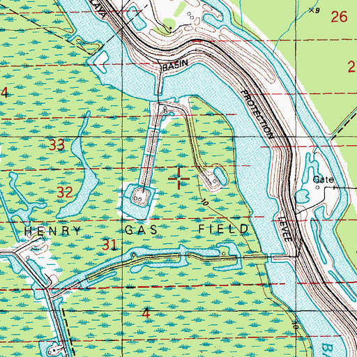 Topographic Map of Parish Governing Authority District 12, LA