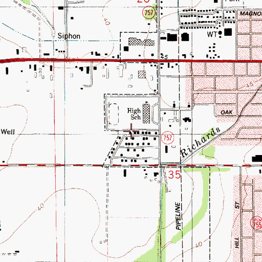 Topographic Map of Parish Governing Authority District 13, LA