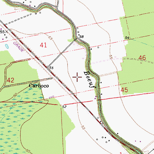 Topographic Map of Parish Governing Authority District 14 (historical), LA