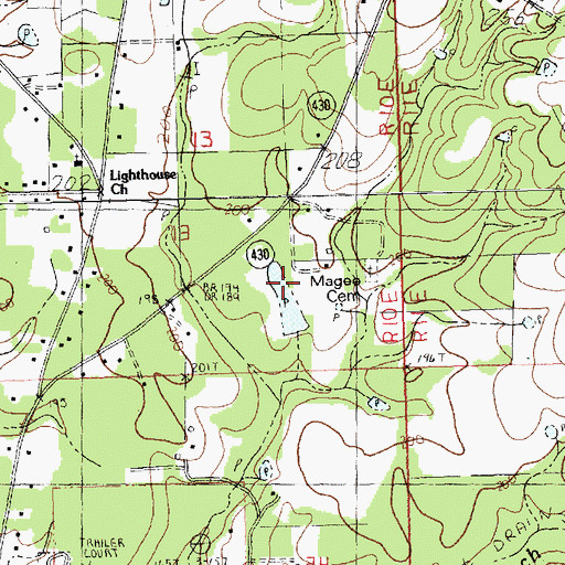 Topographic Map of Parish Governing Authority District 14 (historical), LA