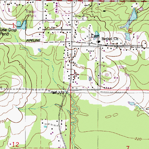 Topographic Map of Parish Governing Authority District 2, LA