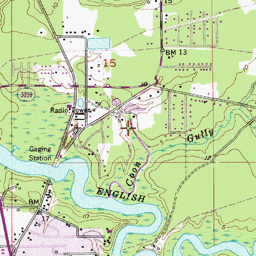 Topographic Map of Parish Governing Authority District 2, LA