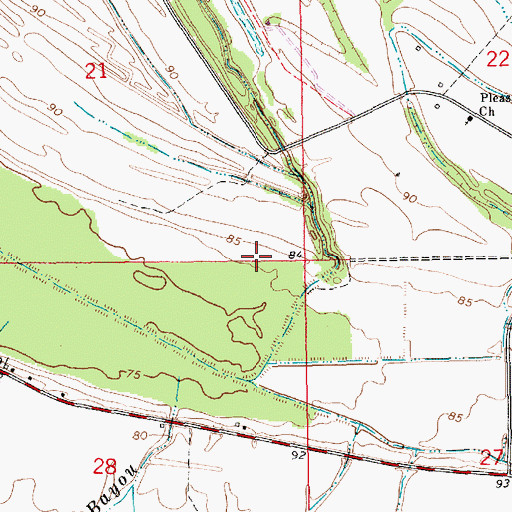Topographic Map of Parish Governing Authority District 2, LA