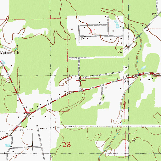 Topographic Map of Parish Governing Authority District 2, LA