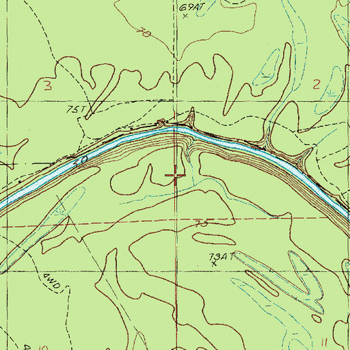 Topographic Map of Parish Governing Authority District 2, LA