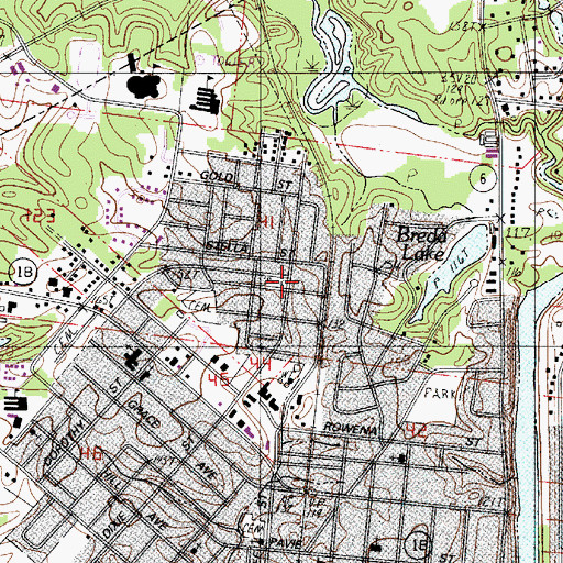 Topographic Map of Parish Governing Authority District 2, LA