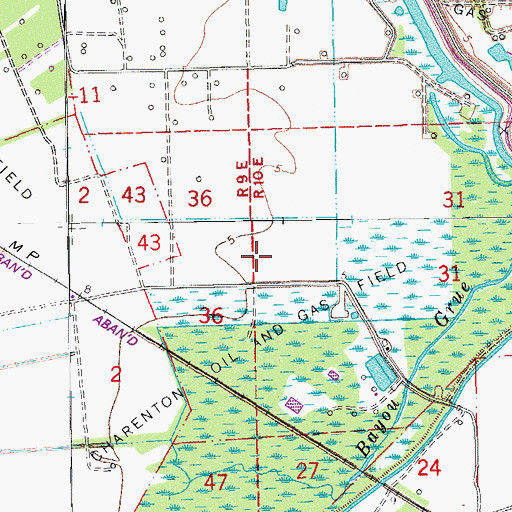 Topographic Map of Parish Governing Authority District 2, LA