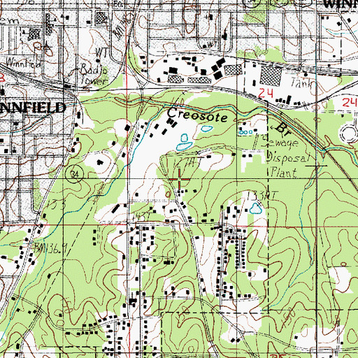 Topographic Map of Parish Governing Authority District 2, LA