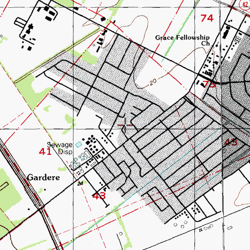 Topographic Map of Parish Governing Authority District 3, LA