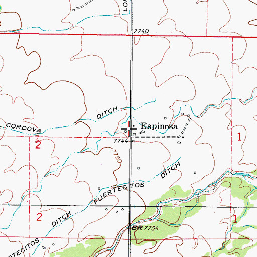 Topographic Map of Espinosa, CO