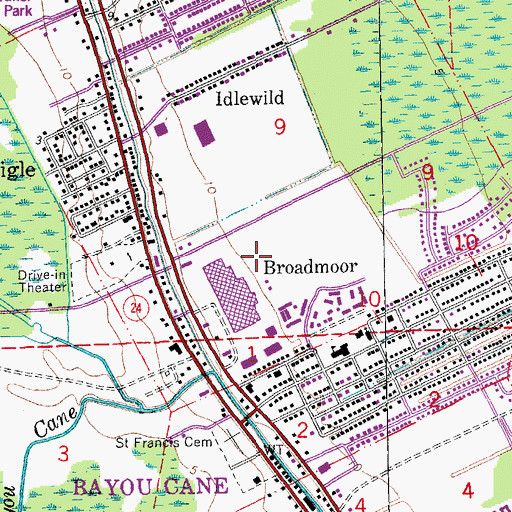 Topographic Map of Parish Governing Authority District 3, LA