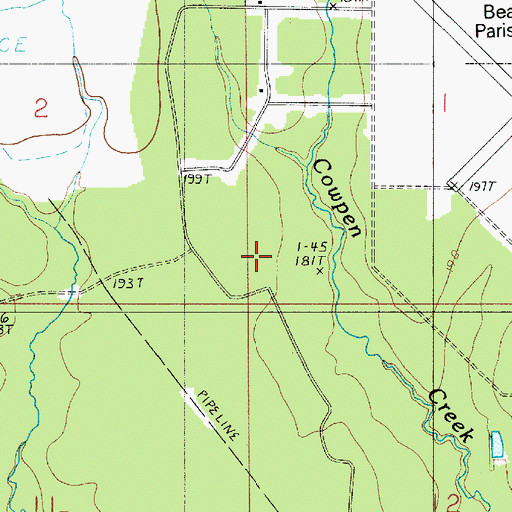 Topographic Map of Parish Governing Authority District 3E, LA