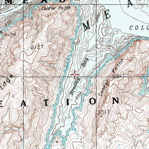 Topographic Map of Bradley Bay, AZ
