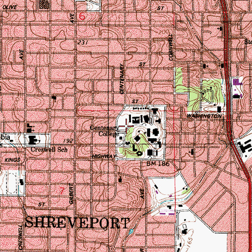 Topographic Map of Parish Governing Authority District 4, LA