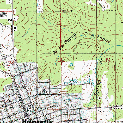 Topographic Map of Parish Governing Authority District 4, LA