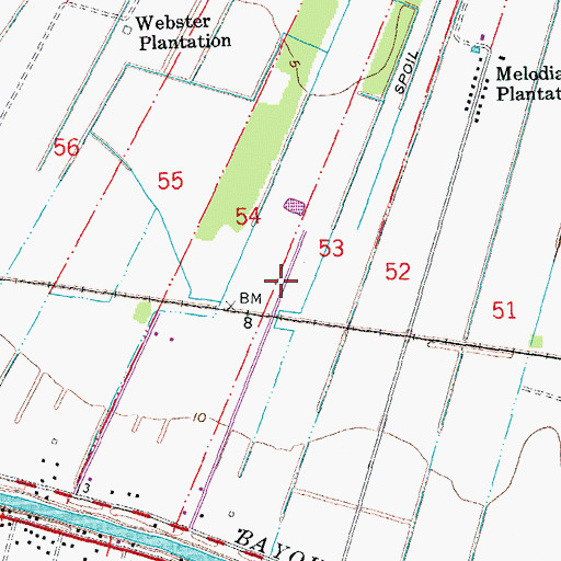 Topographic Map of Parish Governing Authority District 4, LA