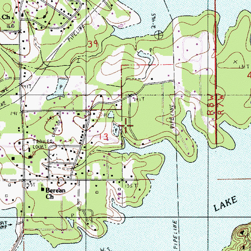 Topographic Map of Parish Governing Authority District 4, LA