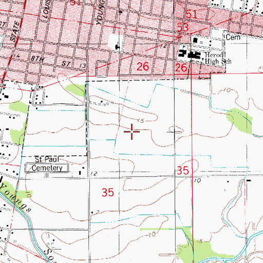 Topographic Map of Parish Governing Authority District 4, LA