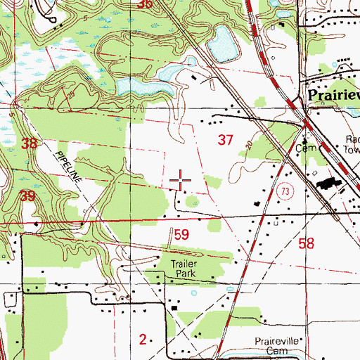 Topographic Map of Parish Governing Authority District 4, LA