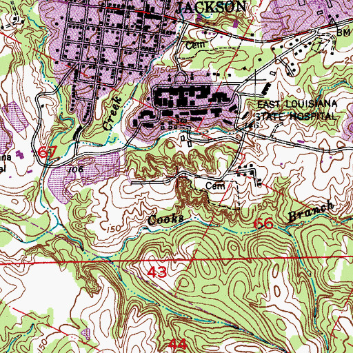 Topographic Map of Parish Governing Authority District 4A, LA