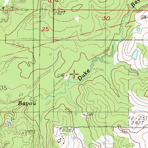 Topographic Map of Parish Governing Authority District 4D, LA