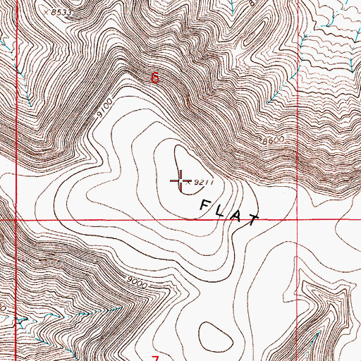 Topographic Map of Flat Top, CO