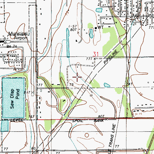 Topographic Map of Parish Governing Authority District 5, LA